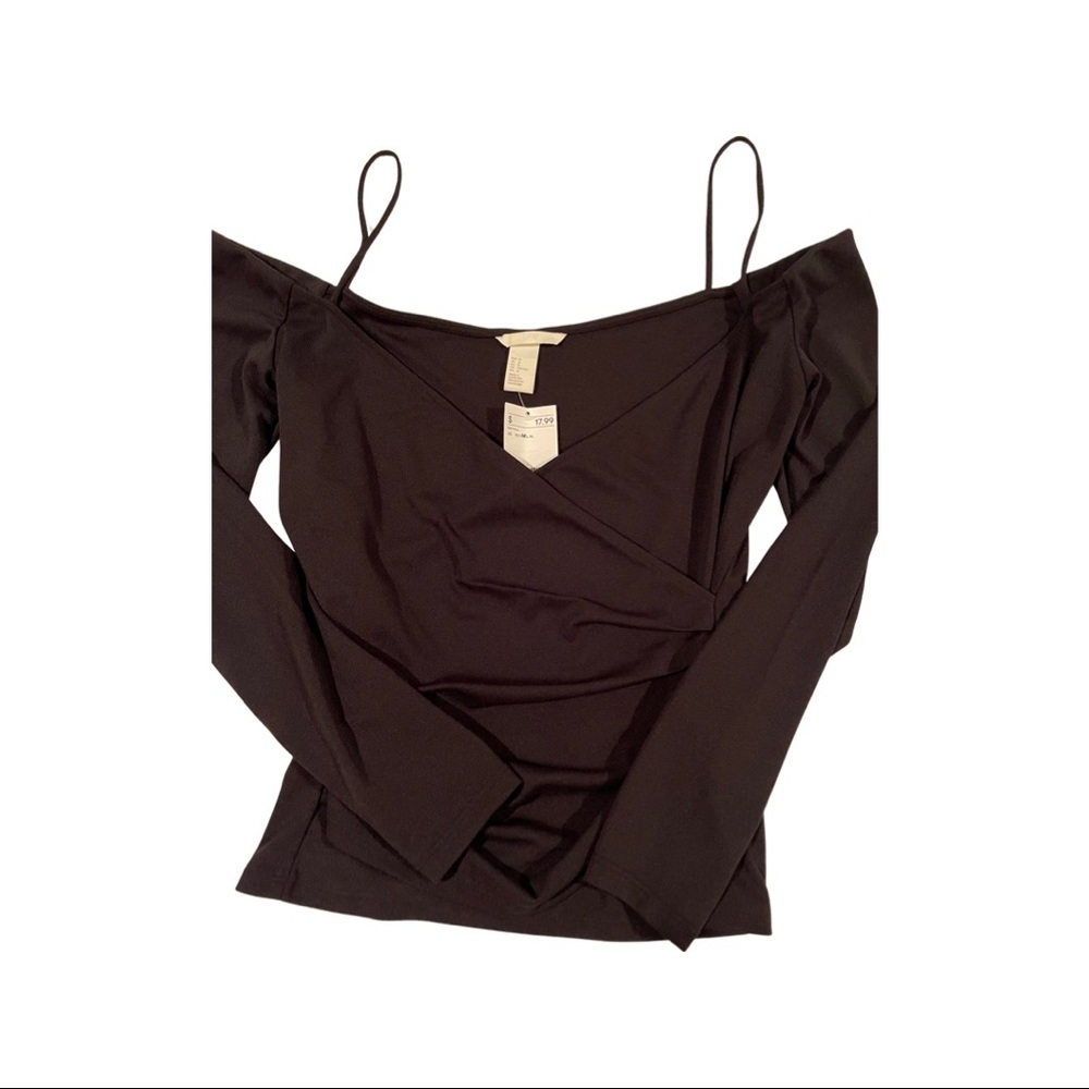 NWT H&M M Black off shoulder long sleeve